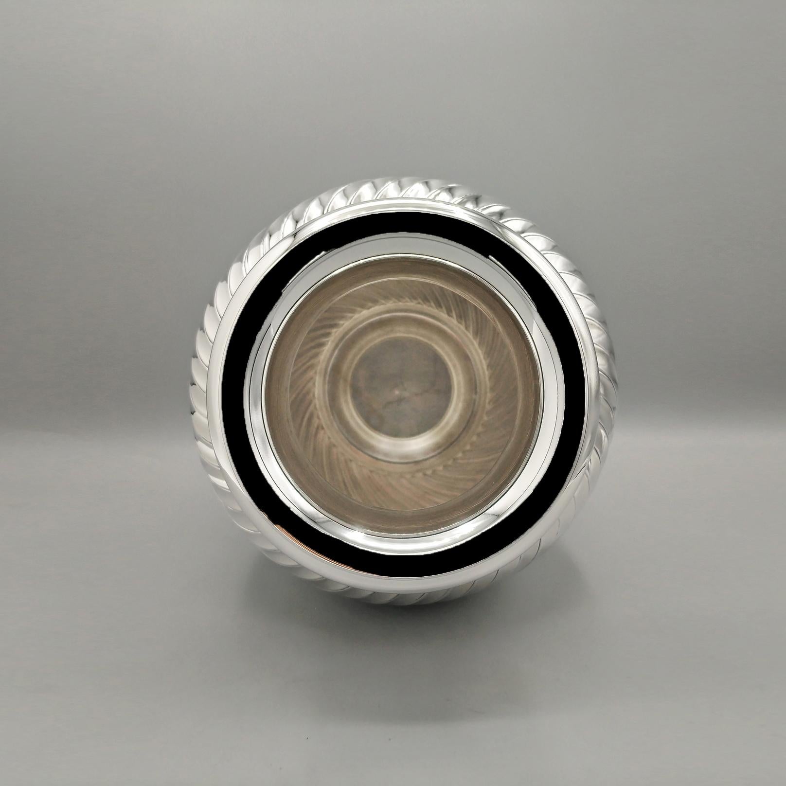 Italian Solid 800 Silver Vase in vendita 1