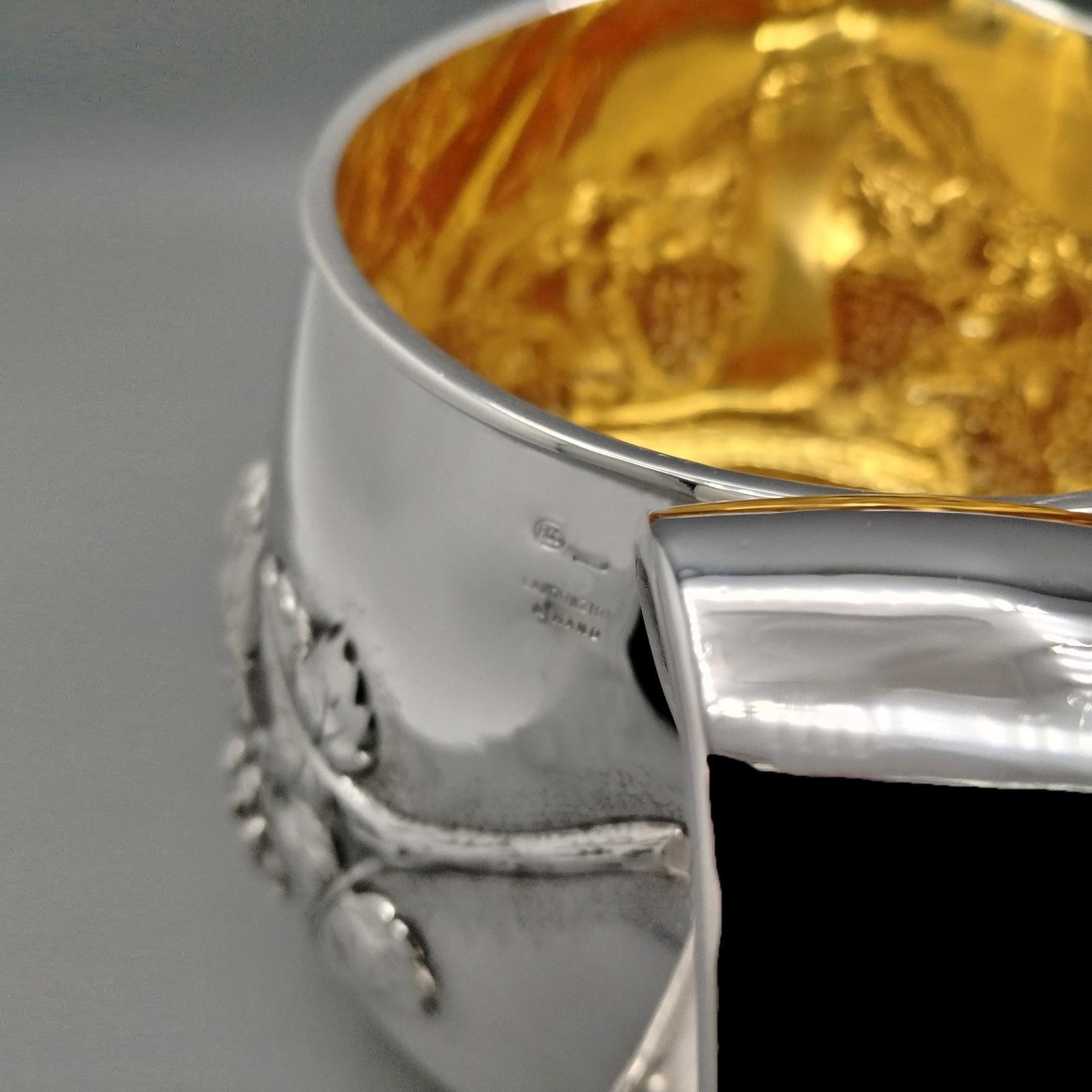 Jarra de vino italiana de plata 800 maciza en venta 2