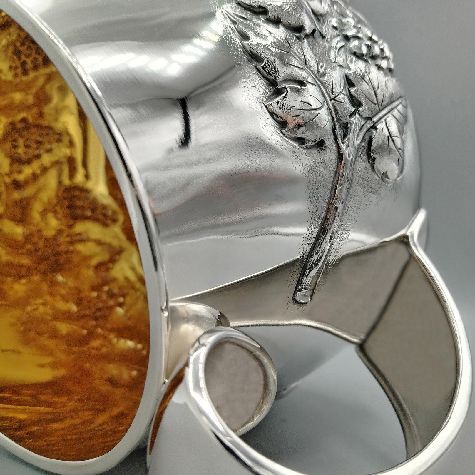 Jarra de vino italiana de plata 800 maciza en venta 7