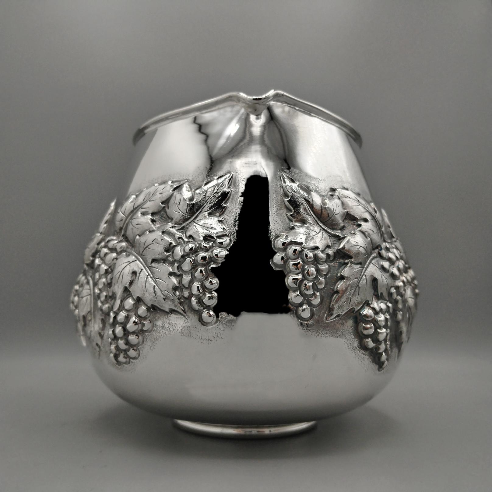 Jarra de vino italiana de plata 800 maciza en Excelente estado para la venta en VALENZA, IT