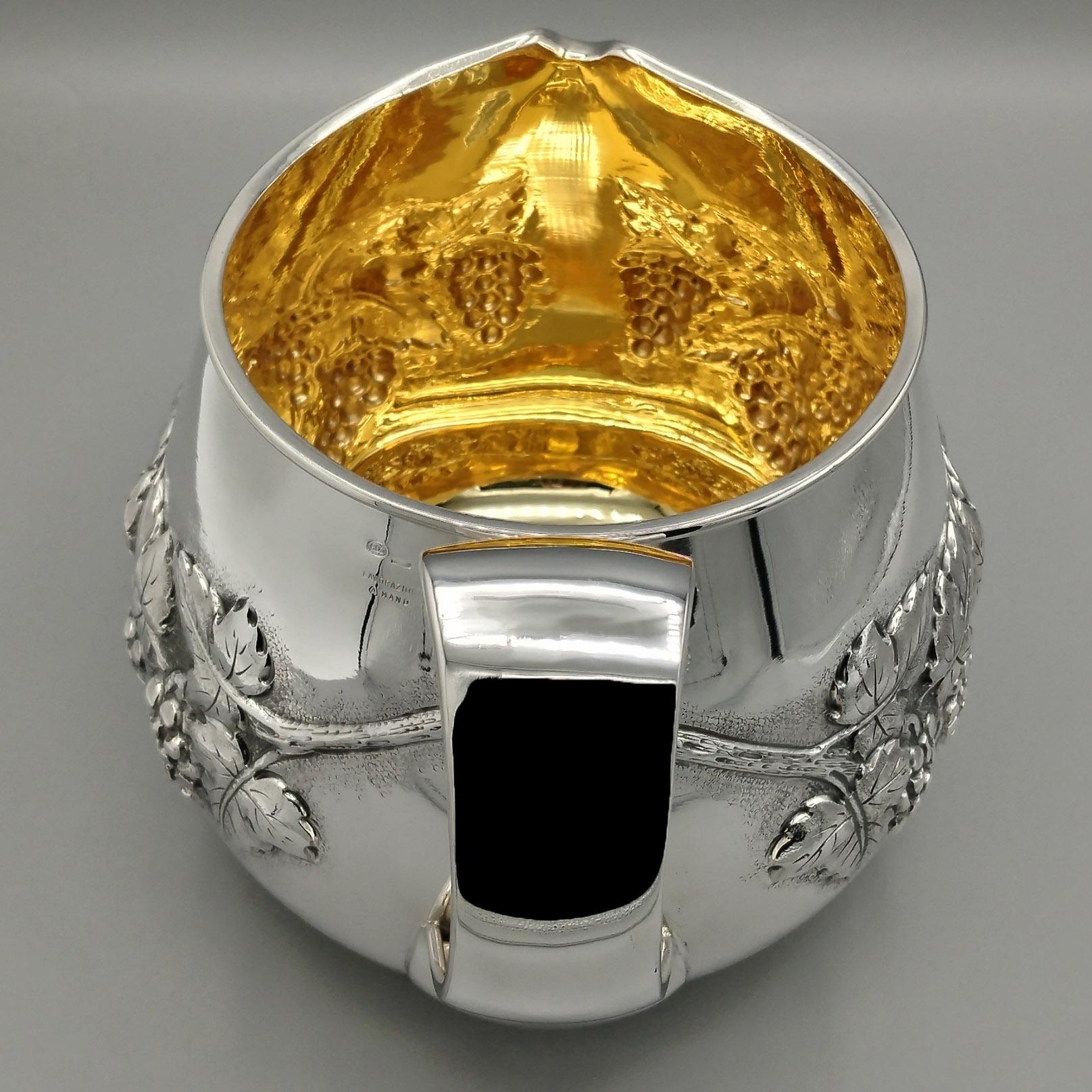 Jarra de vino italiana de plata 800 maciza en venta 1