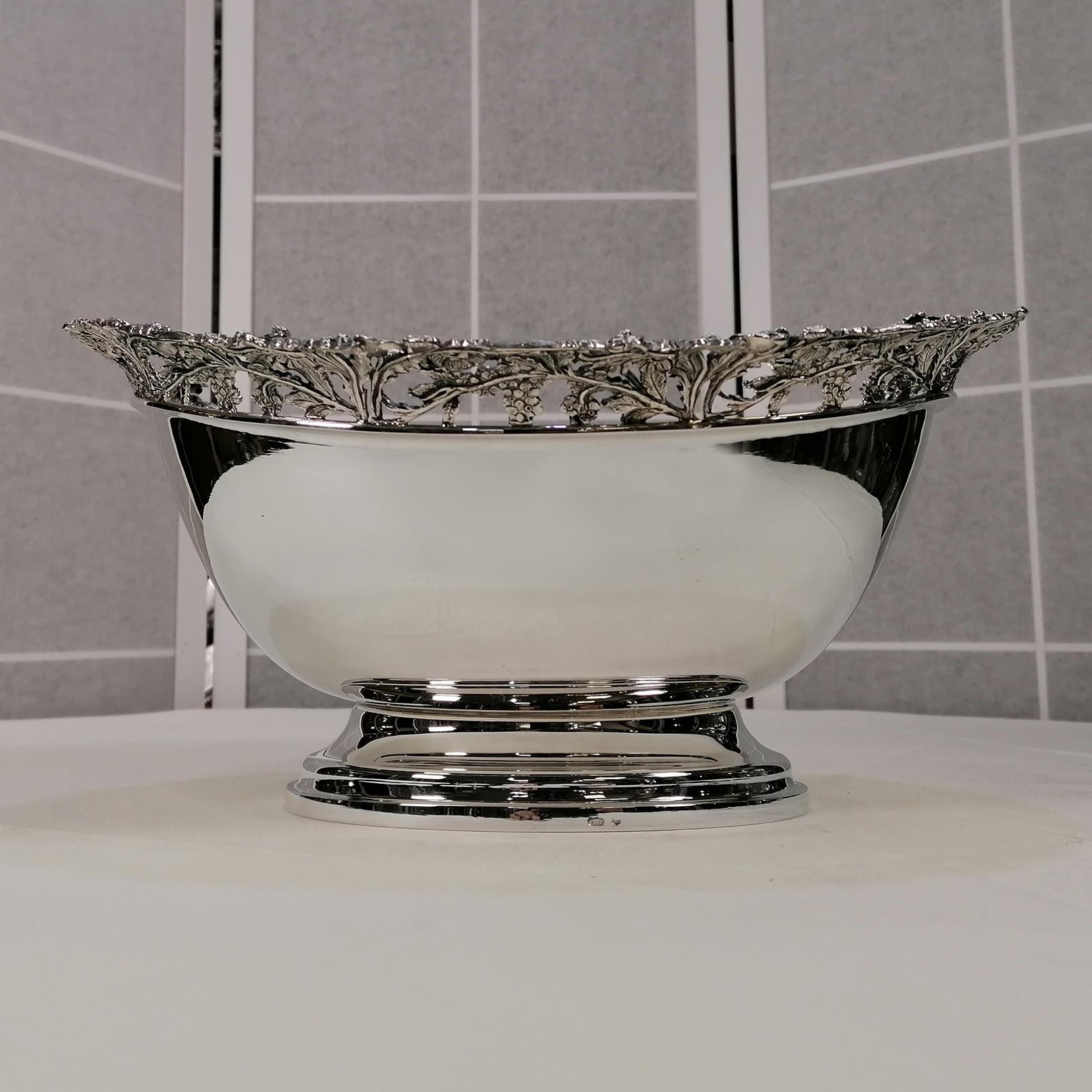 Italian Solid 800n Silver Oval Centrepiece  - Jatte For Sale 5