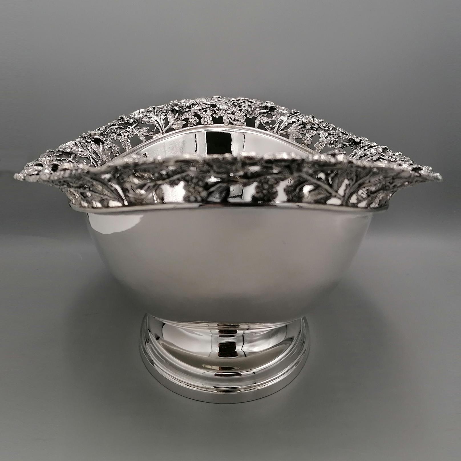 Italian Solid 800n Silver Oval Centrepiece  - Jatte In Excellent Condition For Sale In VALENZA, IT