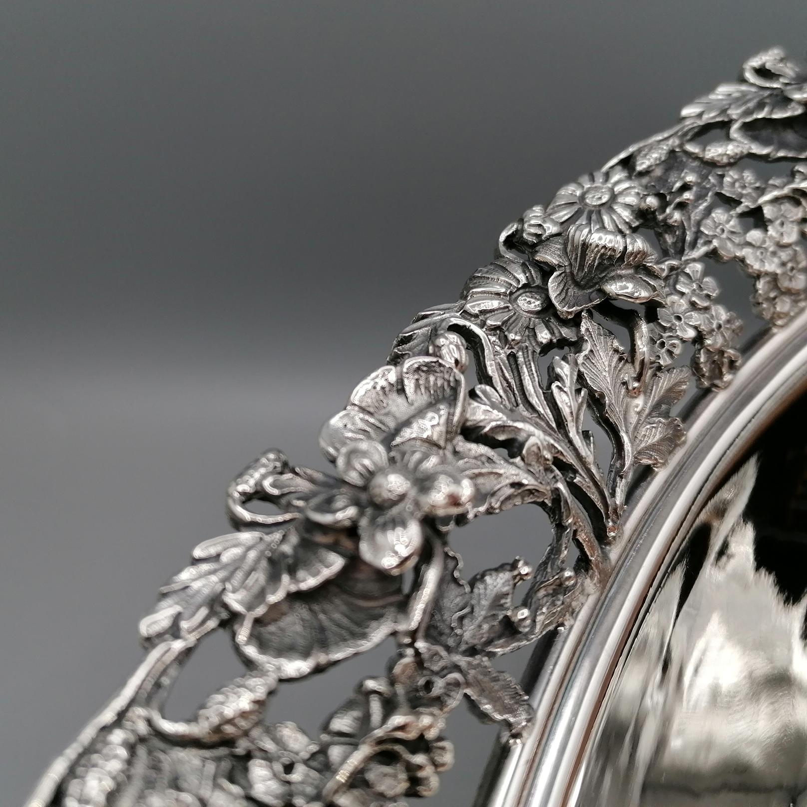 Italienischer ovaler Tafelaufsatz aus massivem 800er Silber  - Jatte im Angebot 1