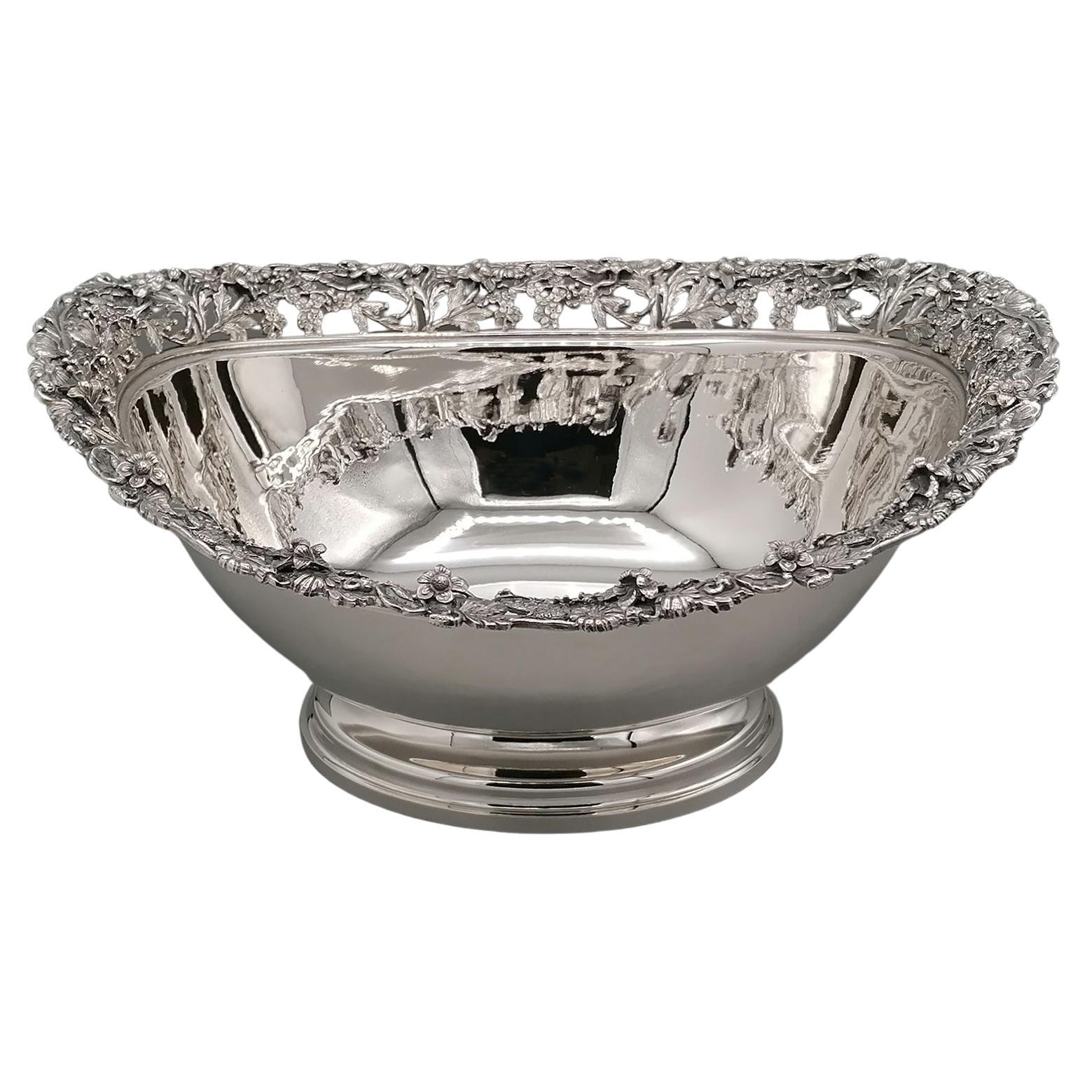 Italian Solid 800n Silver Oval Centrepiece  - Jatte For Sale