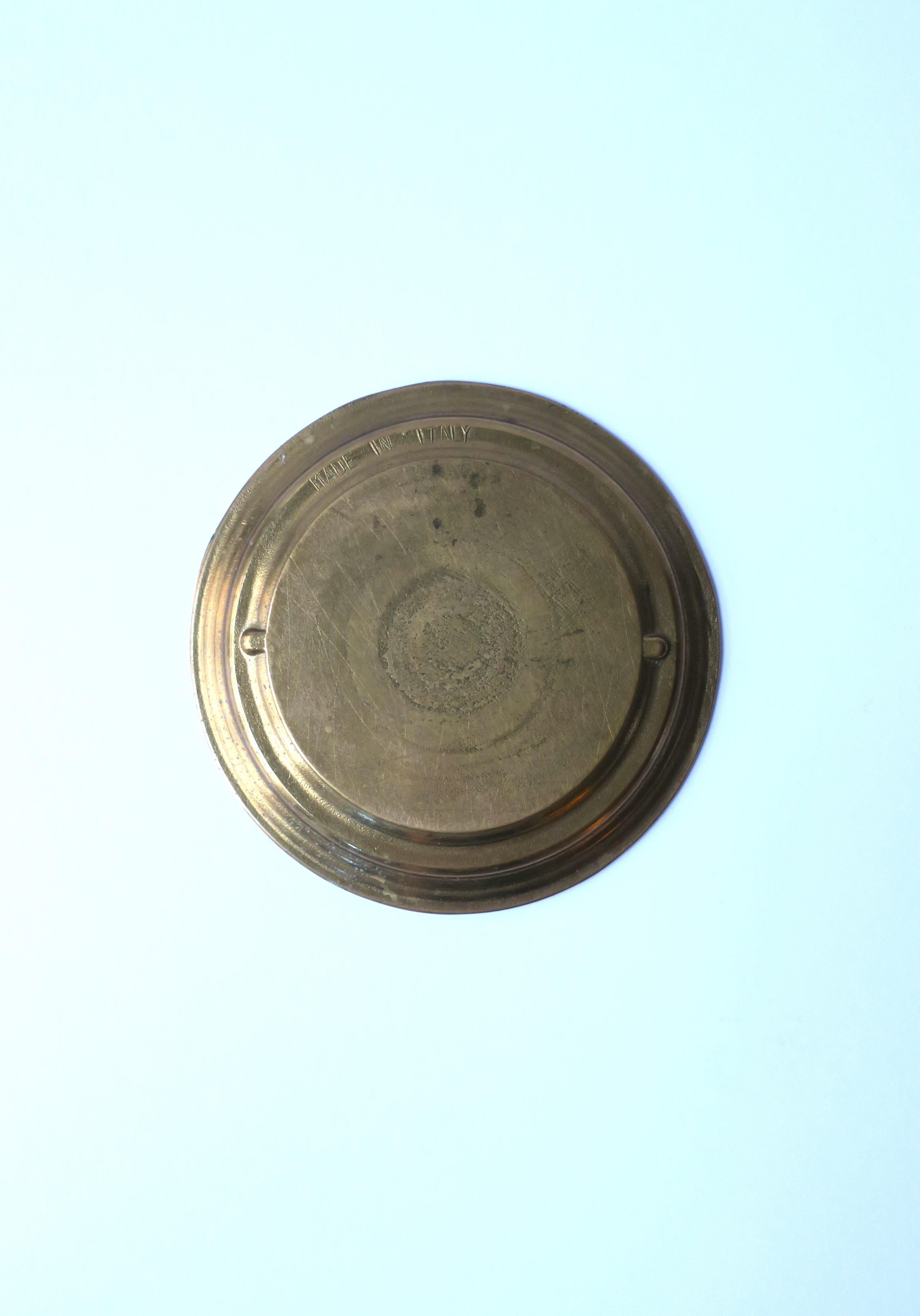 Italian Solid Brass Catchall Vide-Poche Dish For Sale 5