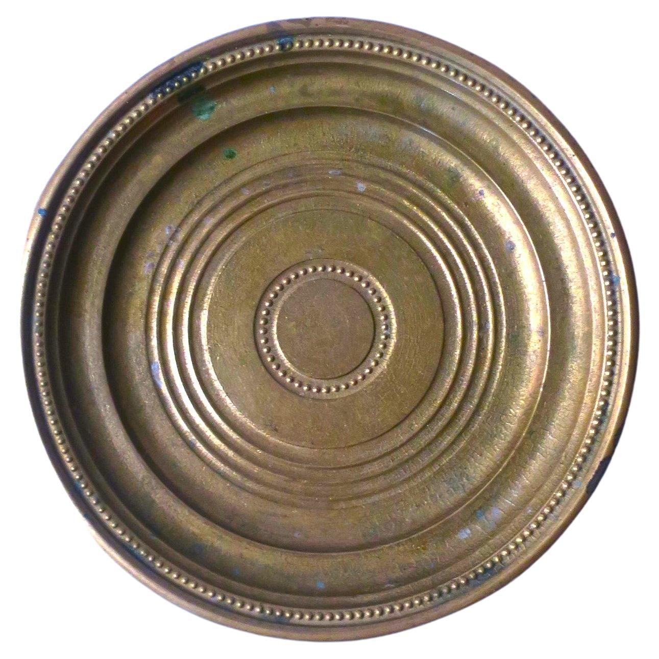 Italian Solid Brass Catchall Vide-Poche Dish For Sale