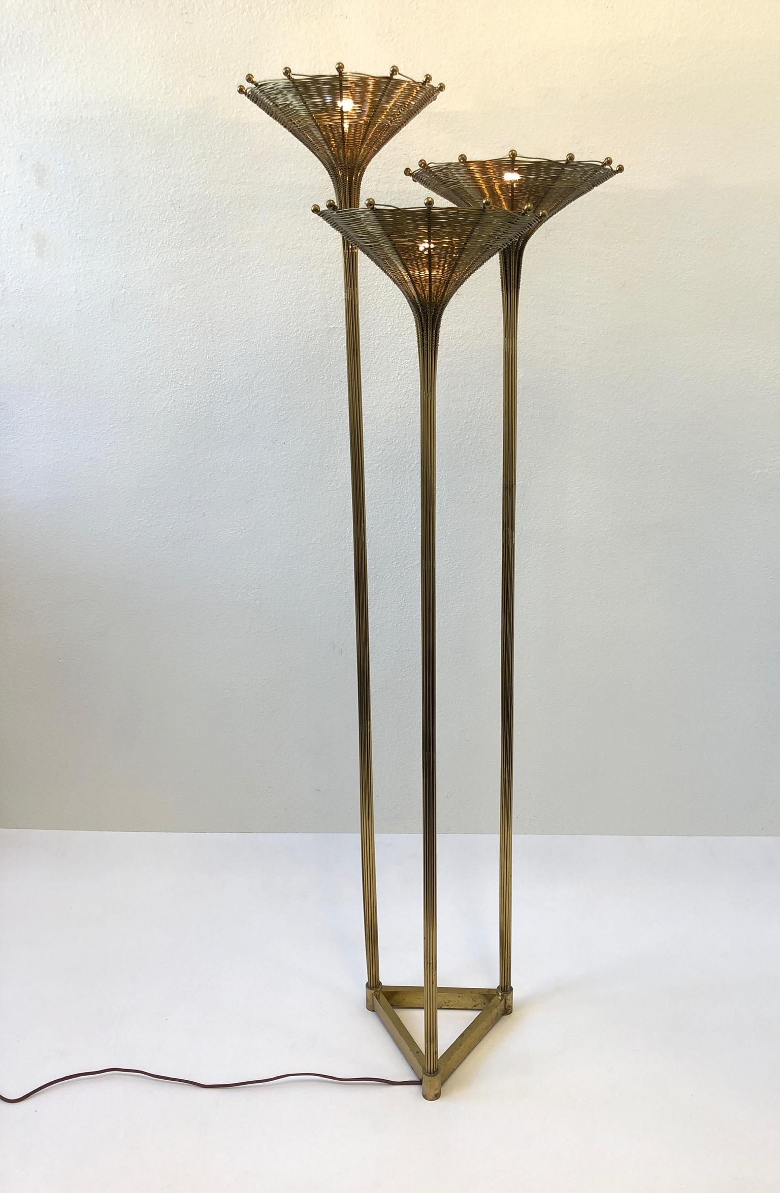 Italian Solid Brass Floor Lamp by Nucci Valsecchi 7