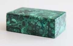 Italian Solid Malachite Lidded Trinket Box