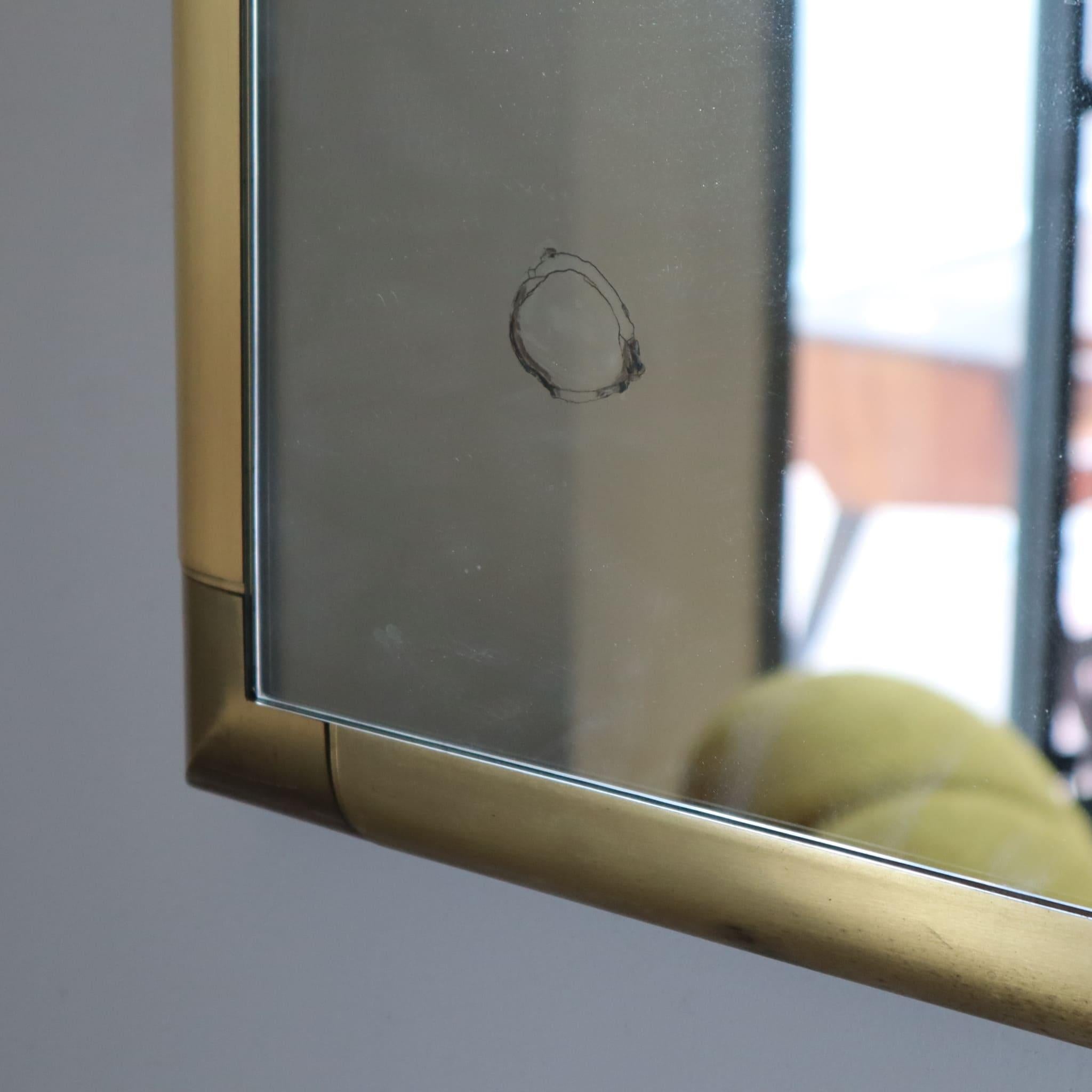 Italian italian solid polished brass mirror in style of Tommaso Barbi, Italy, 1970s For Sale