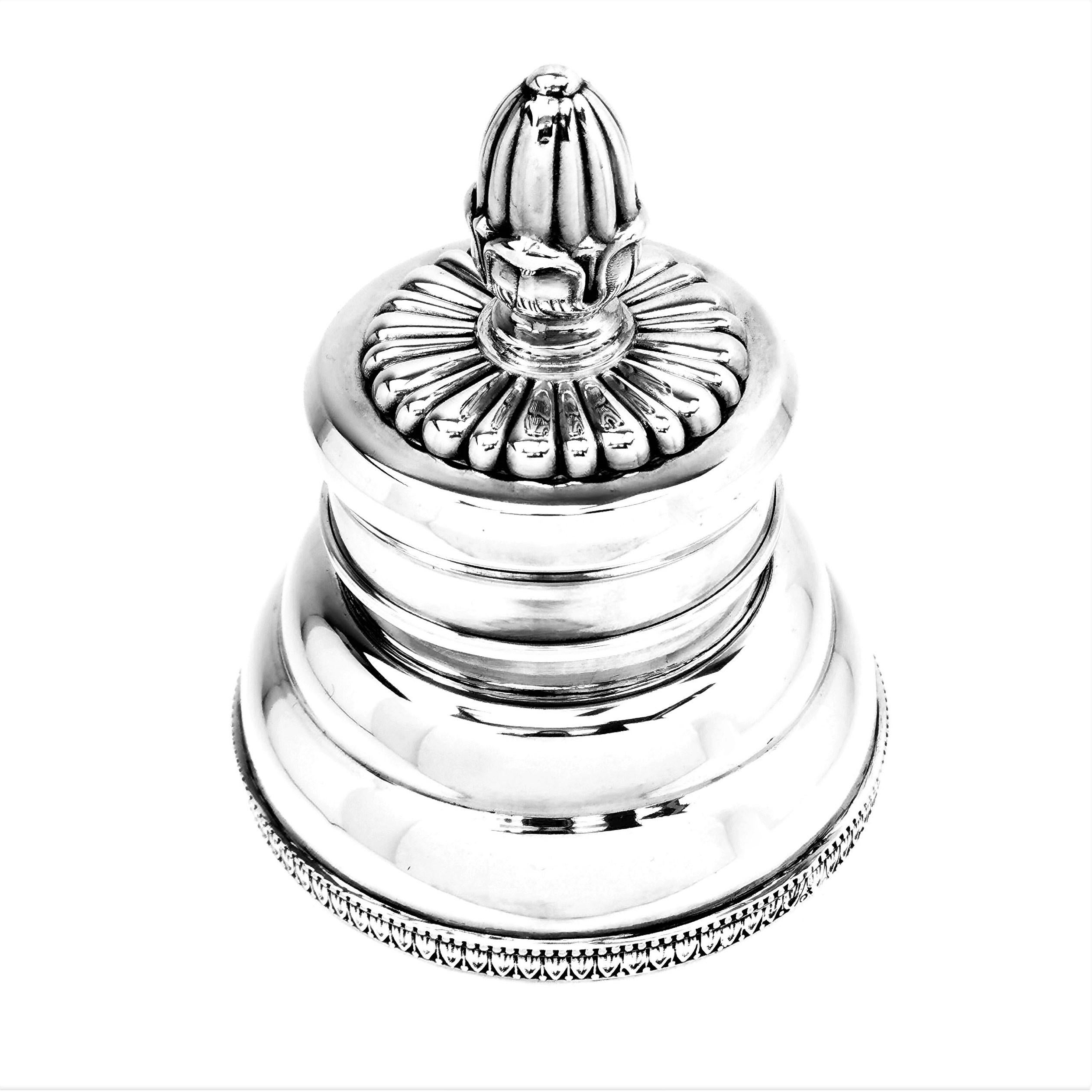 Italian Solid Silver Cocktail Shaker, circa 1960 1