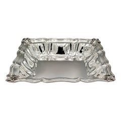 Italian Solid 800 Silver Rectangular Centerpiece in Baroque Style