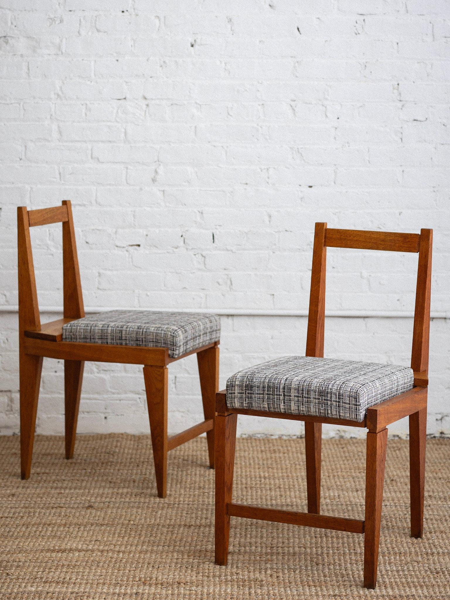 Mid-Century Modern Italian Solid Wood Dining Chairs - a Set of 4 For Sale