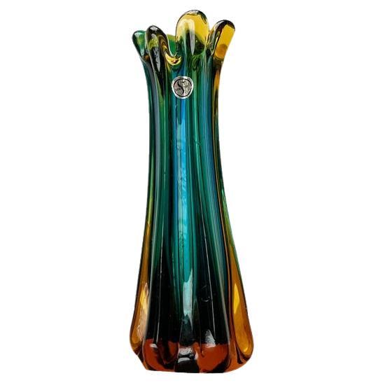 Italian Sommerso Murano Glass Vase attributed to Flavio Poli for Seguso, 1970s