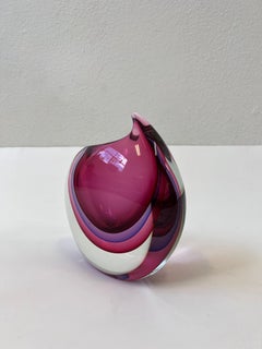 Jarrón italiano de cristal de Murano Sommerso de Luigi Onesto