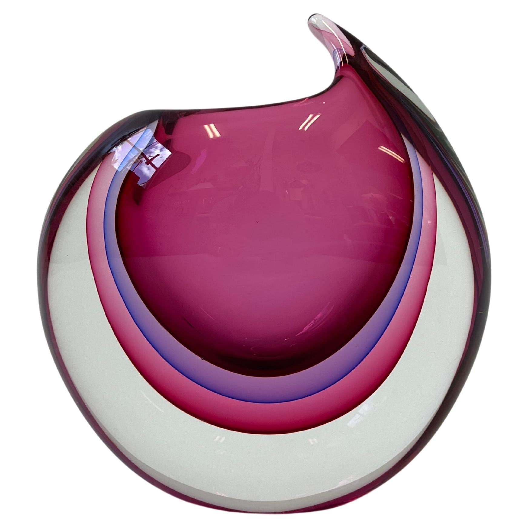 Italian Sommerso Murano Glass Vase by Luigi Onesto