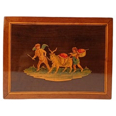 Italian Sorrento box Inlaid with Pastoral Scene from the 18th century with Cupid