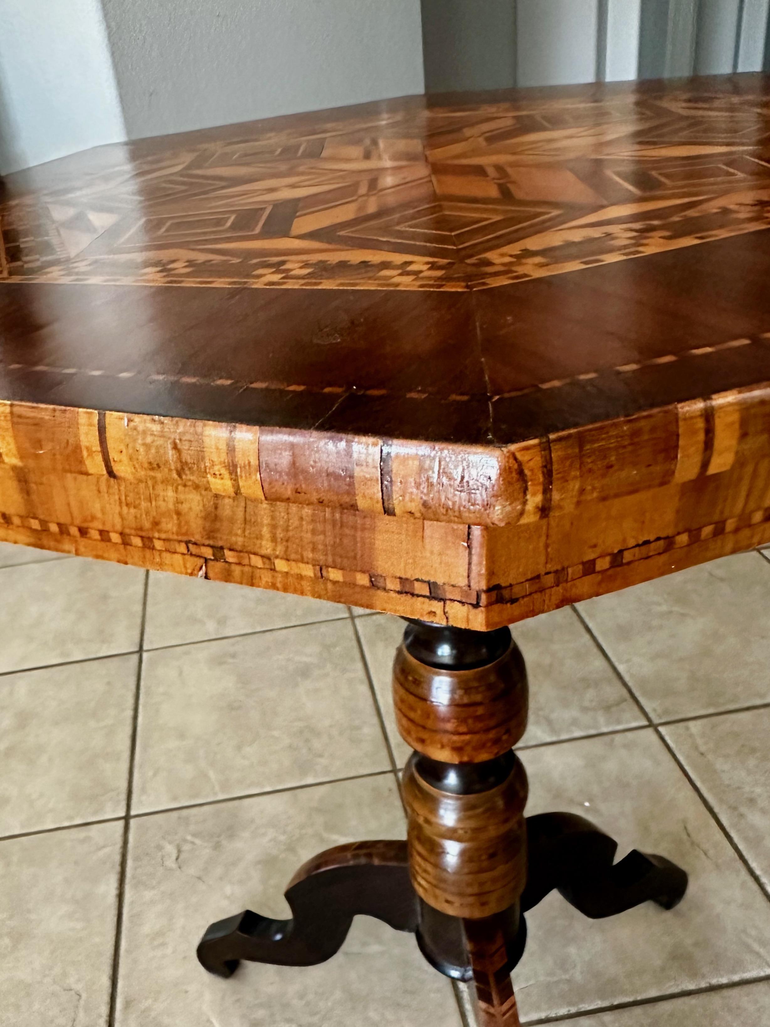 Italian Sorrento Inlaid Marquetry Side Table Circa 1900 For Sale 10