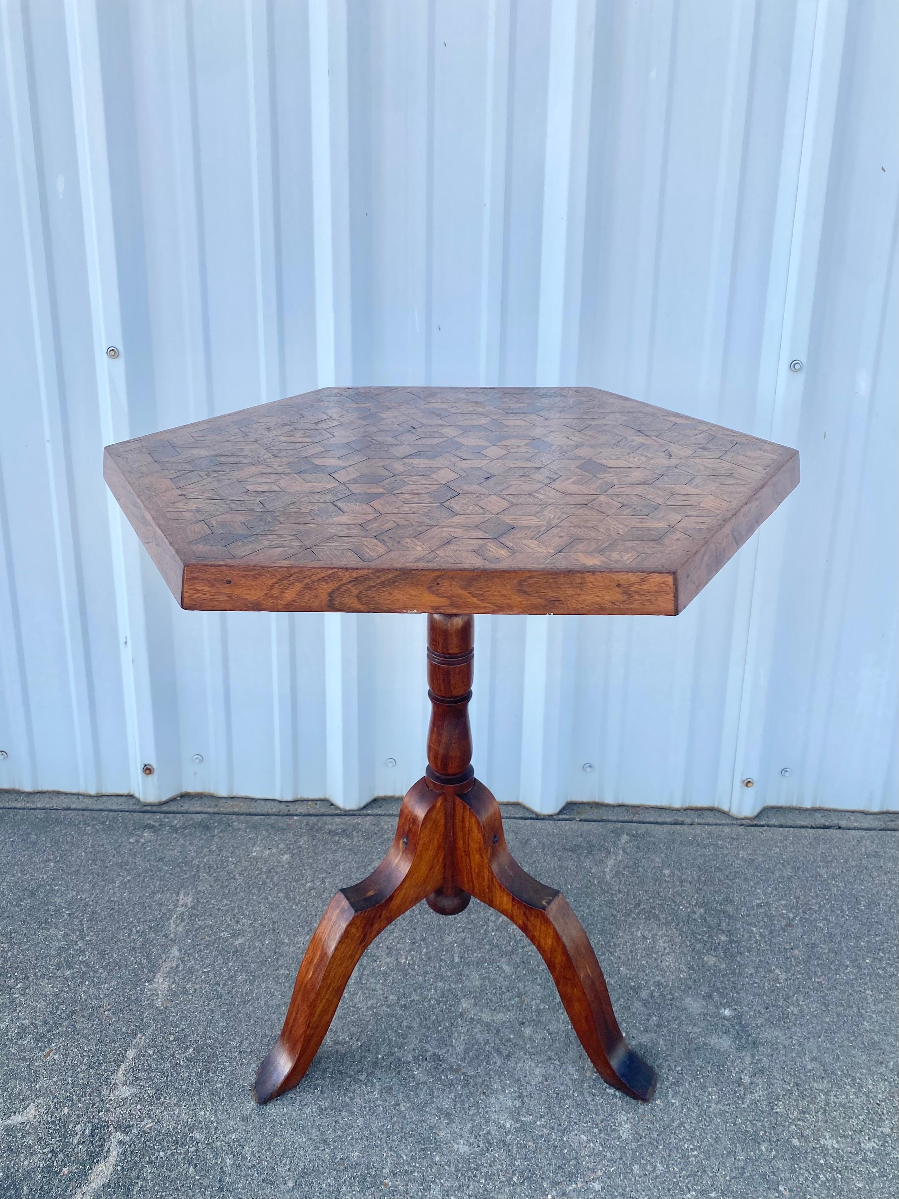 Carved Italian Sorrento Marquetry Table in 