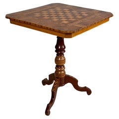 Italian Sorrento style wooden chessboard coffe table, 1930s