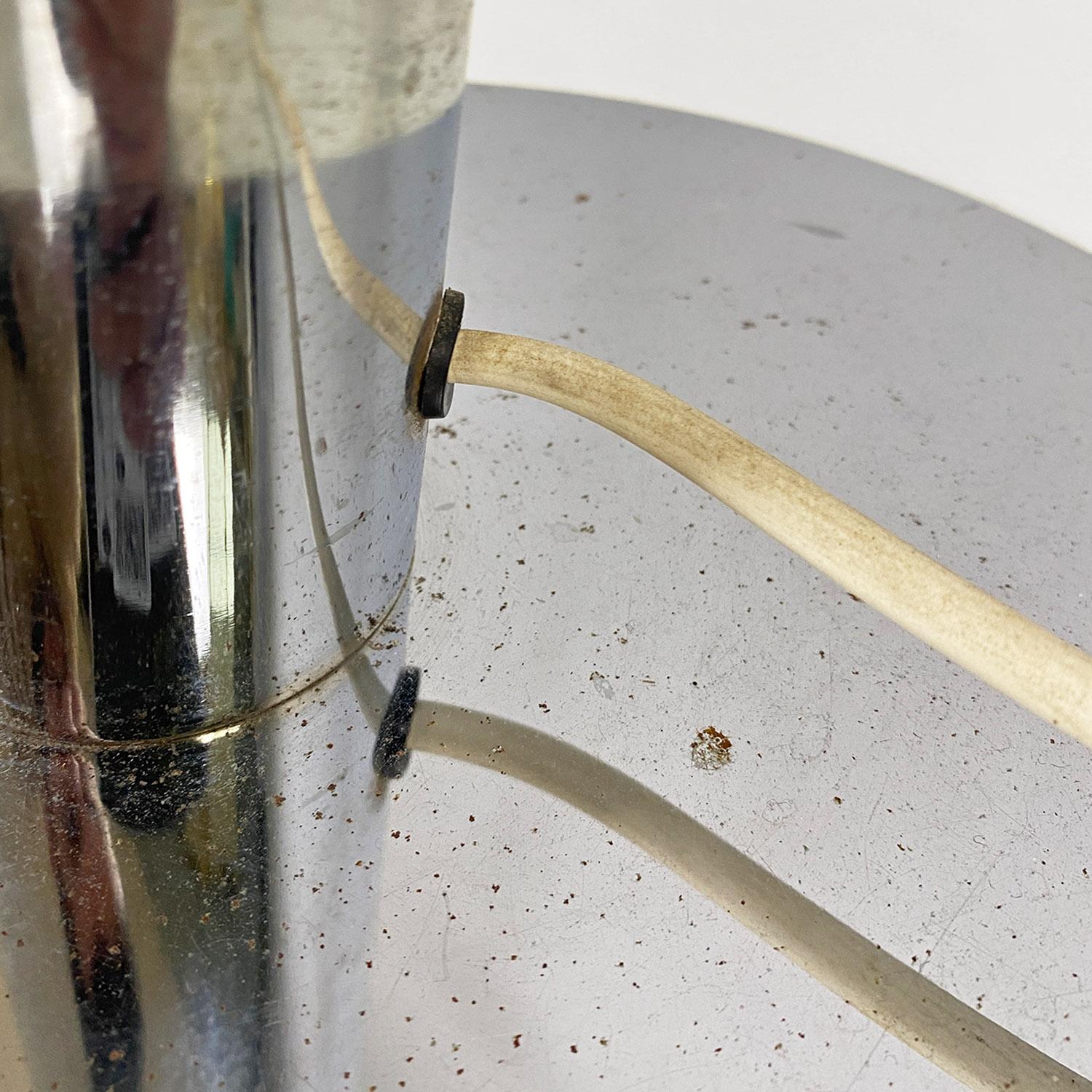 Italian space age adjustable chromed steel and black plastic floor lamp, 1970s For Sale 12