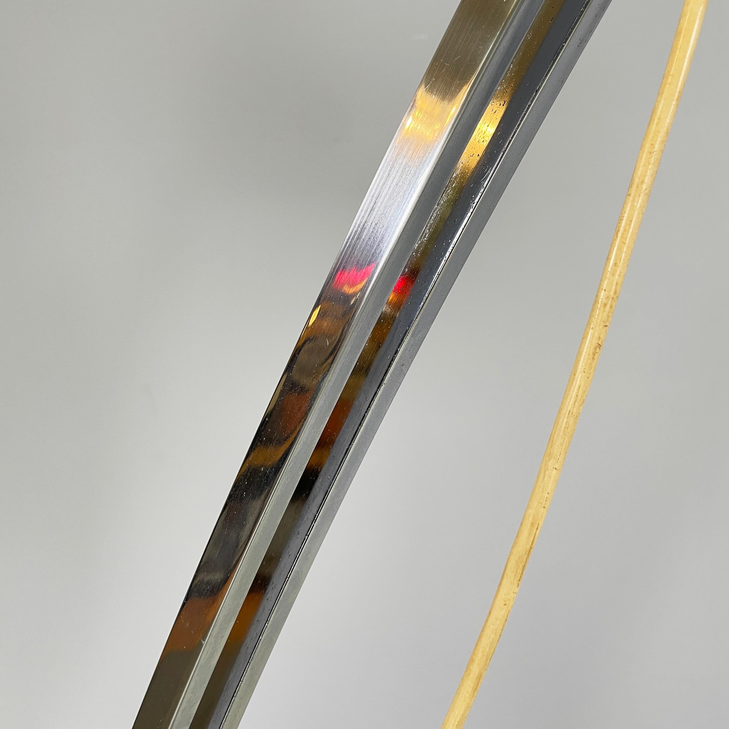 Italian space age Adjustable floor lamp in metal and orange metal, 1970s For Sale 7