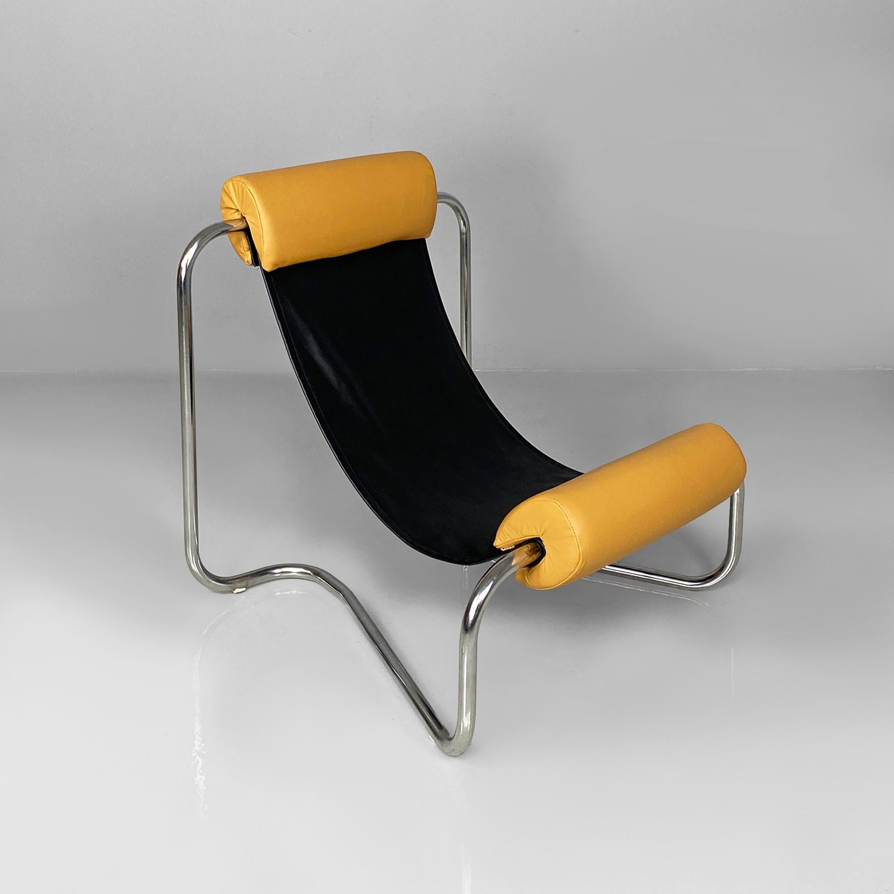 Ère spatiale Fauteuil AGE en simili-cuir et métal chromé, 1970 en vente