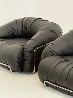 Italian Space Age armchairs in black