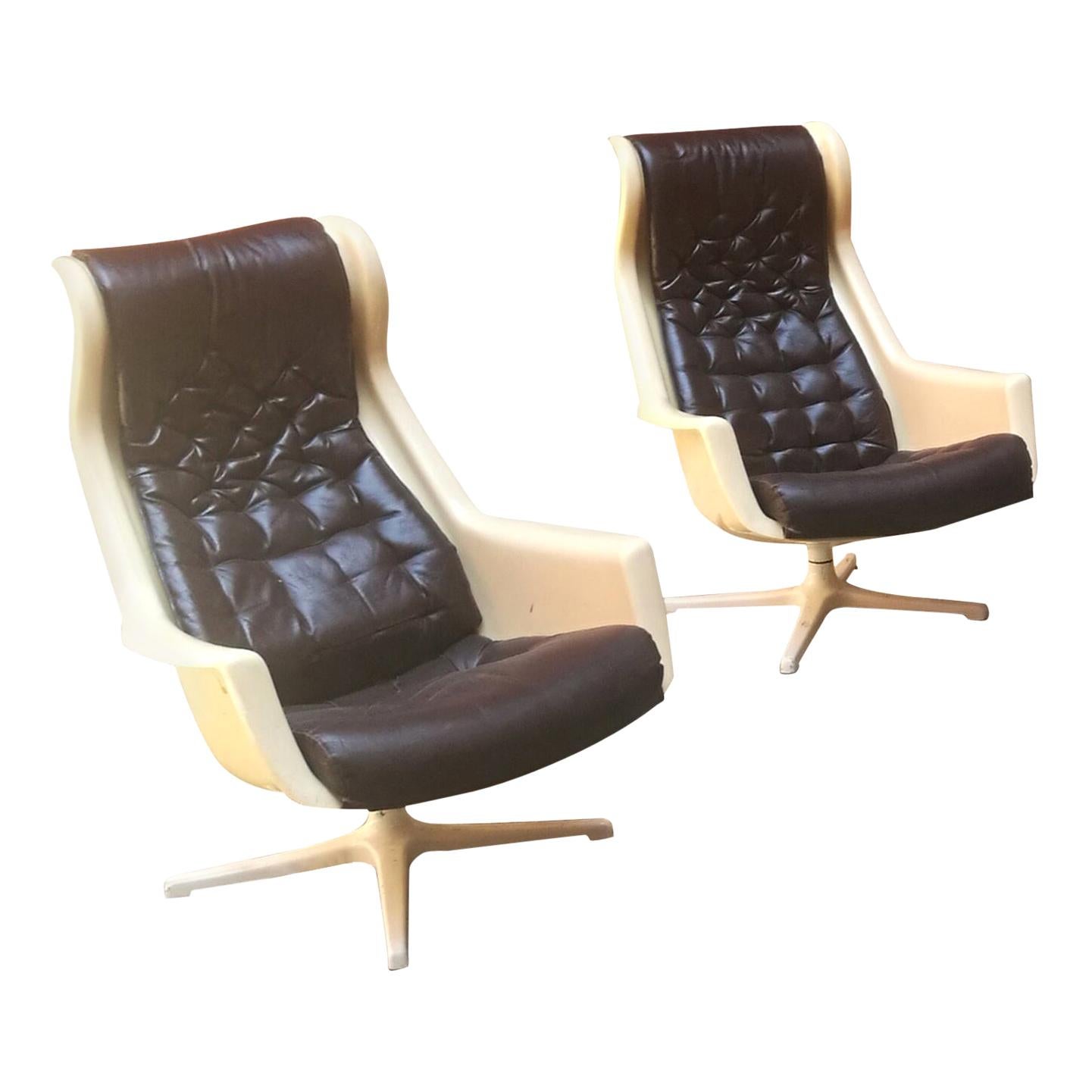 Swedes midcentury modern space age armchairs Galaxy by Alf Svensson for Dux 1968