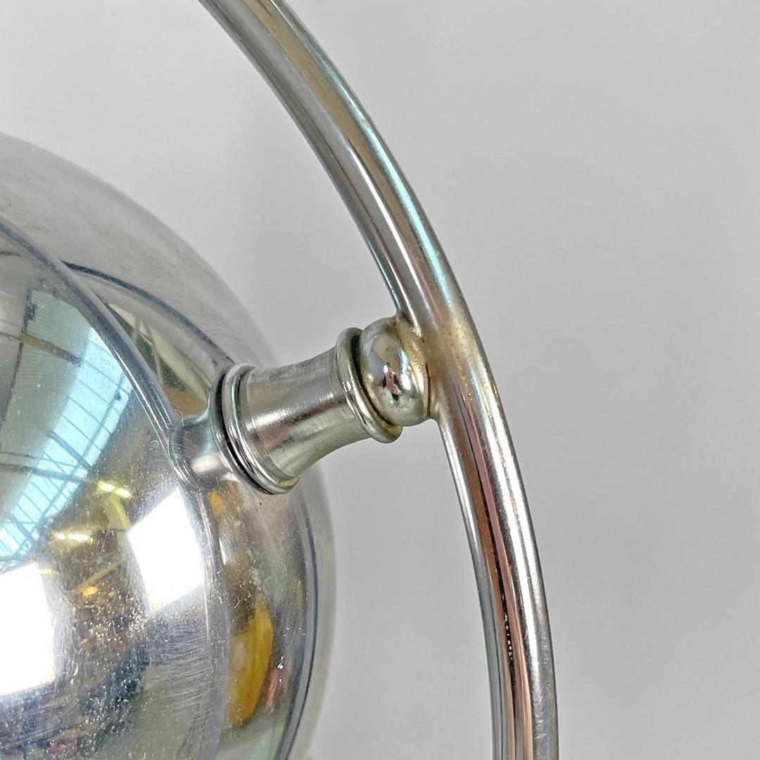 Italian Space Age atom shaped ceiling lamp in chromed metal, 1970s For Sale 8