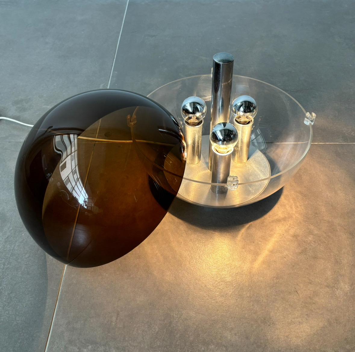 Chrome Italian Space Age Ball Lamp from Stilux Milano, 1970’s For Sale