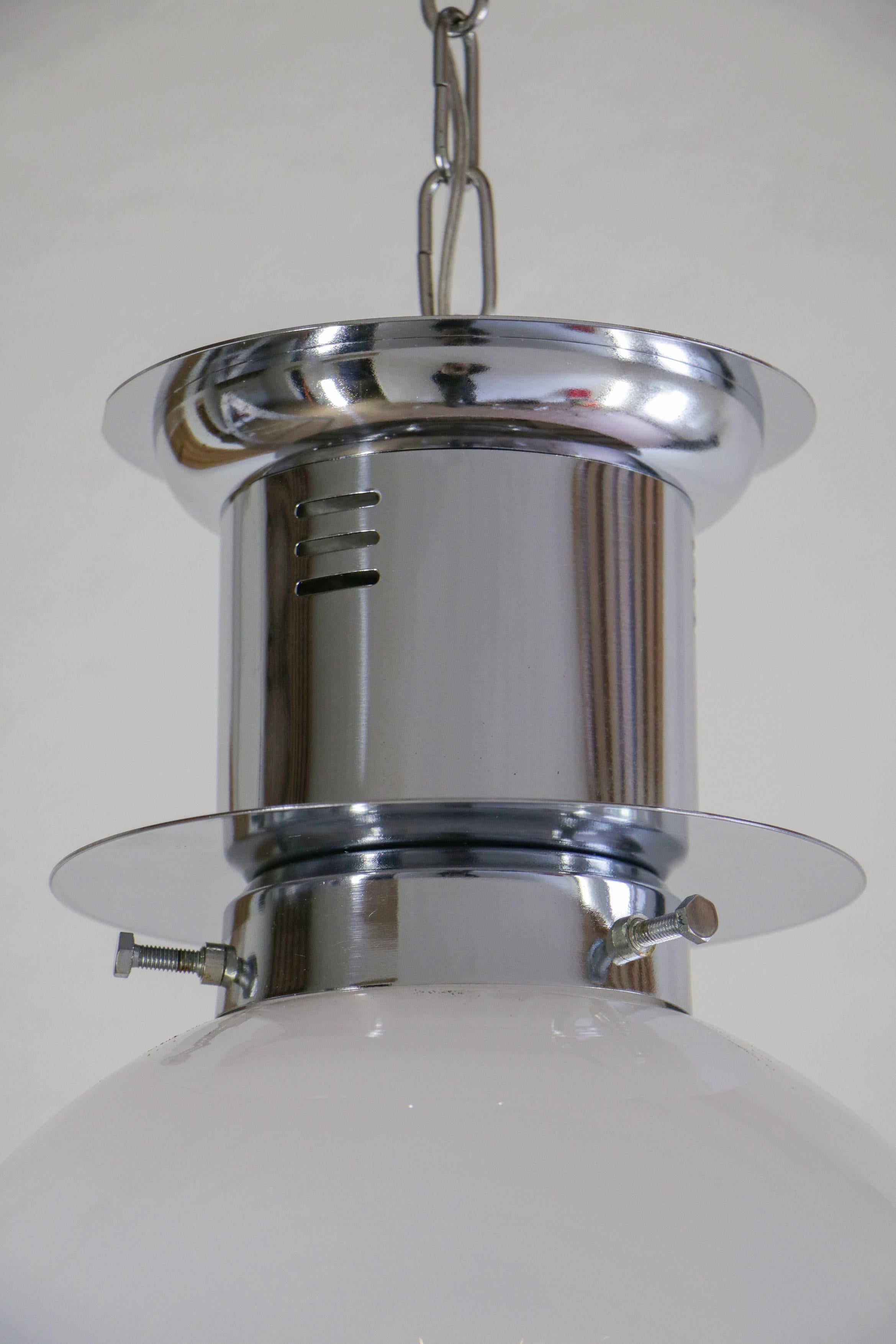 Italian Space Age Ball Pendant Ceiling Lamp Attributed to Mazzega, 1970s For Sale 1