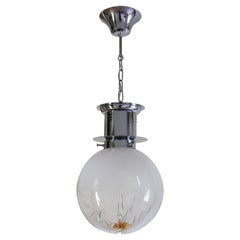 Italian Space Age Ball Pendant Ceiling Lamp Attributed to Mazzega, 1970s