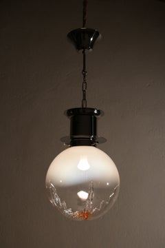 Italian Space Age Ball Pendant Ceiling Lamp Attributed to Mazzega, 1970s