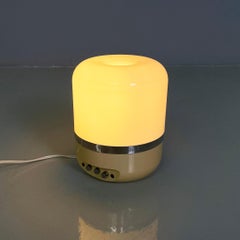 Italian space age beige radio table lamp by Adriano Rampoldi for Europhon, 1970s