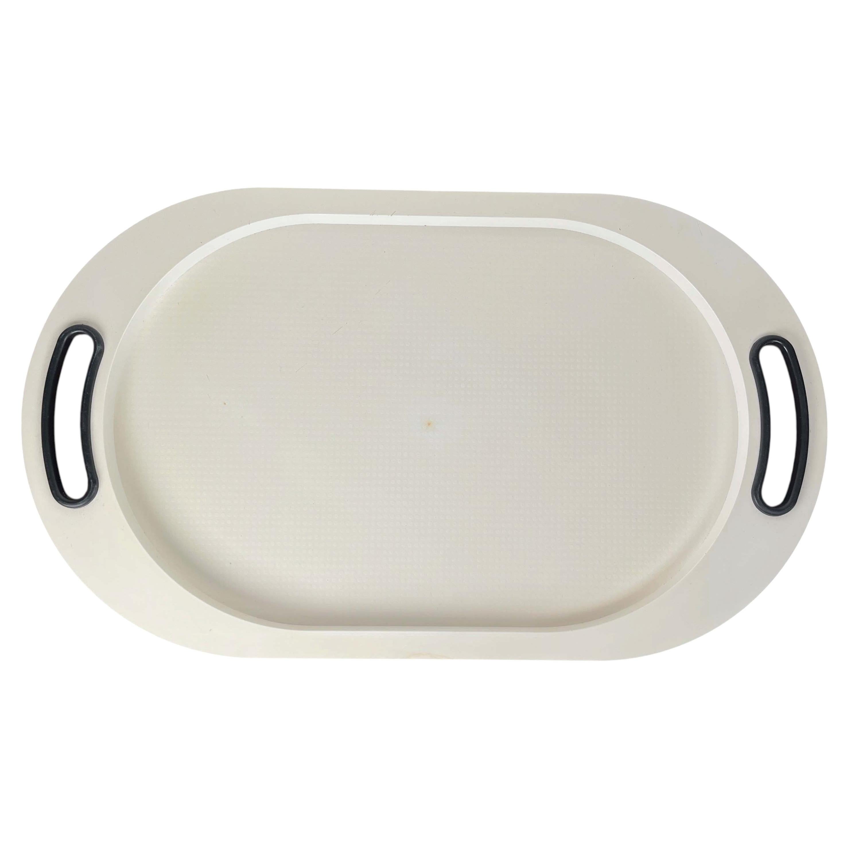 Italian Space Age Black and White Plastic Tray by Pino Spagnolo for Biesse For Sale