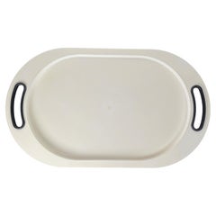 Bandeja de plástico blanco y negro de la Era Espacial Italiana de Pino Spagnolo para Biesse