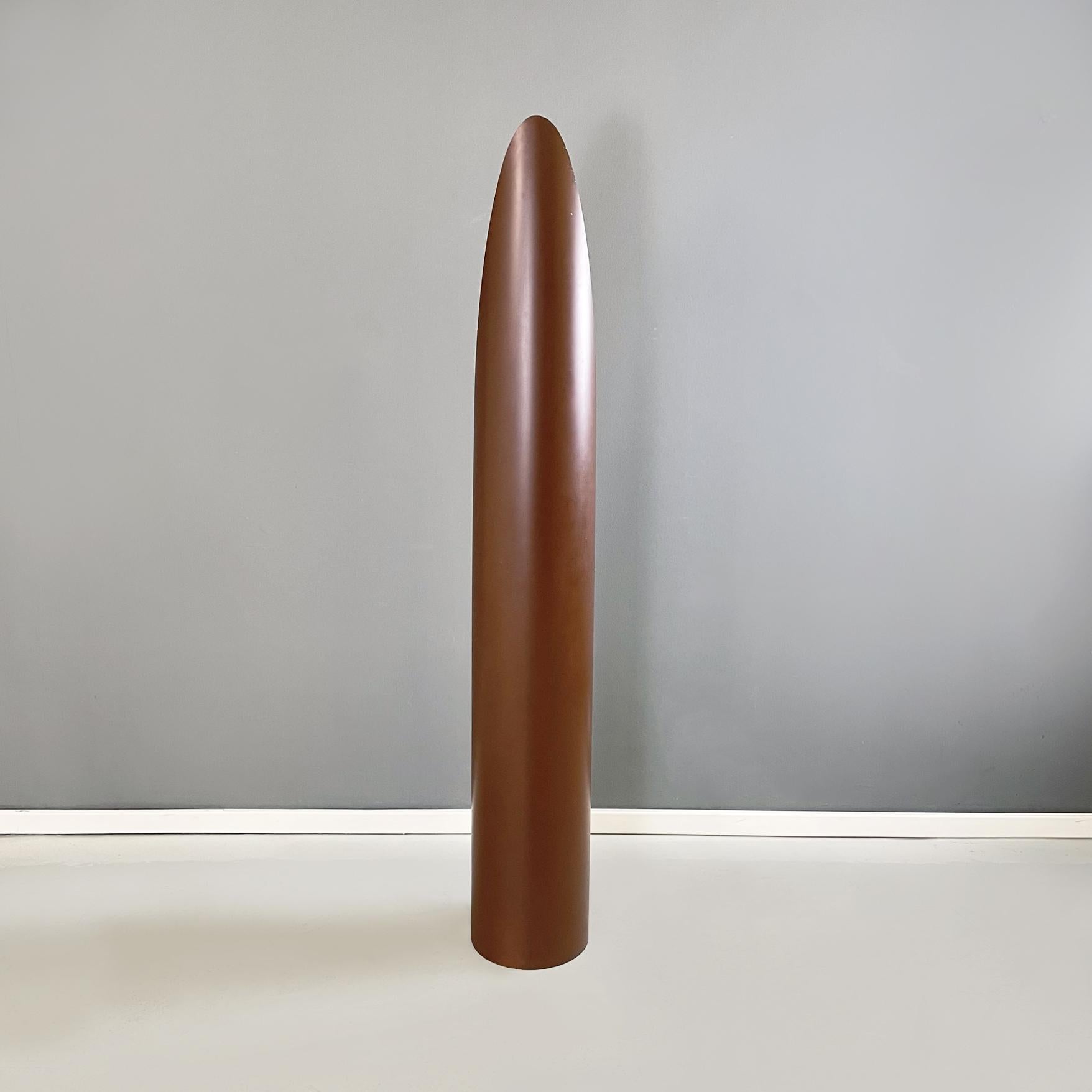 Italian space age Brown Floor mirror Unghia or Lipstick by Rodolfo Bonetto 1970s In Good Condition In MIlano, IT