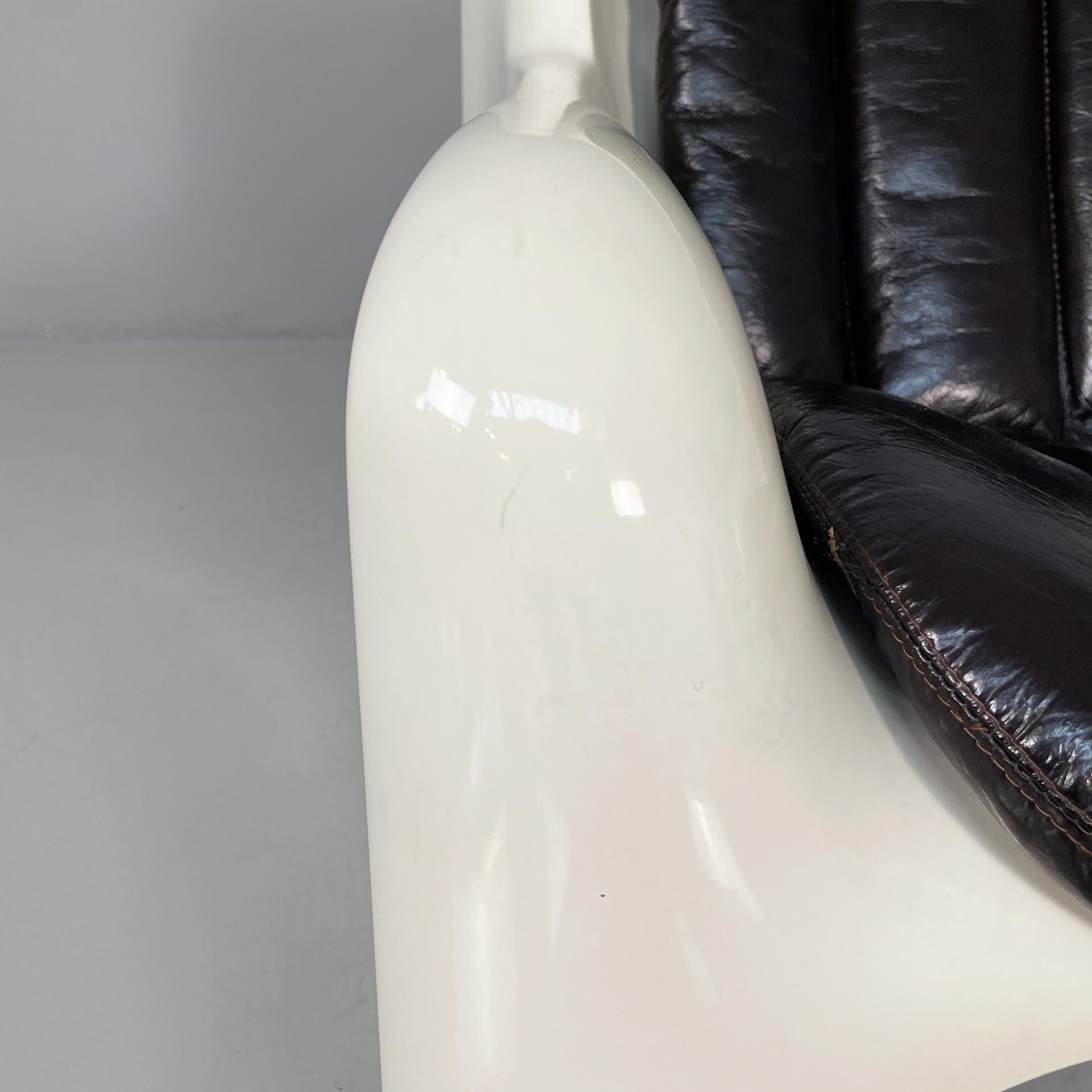 Fauteuils italiens de l'ère spatiale en cuir brun Gaia Carlo Bartoli Arflex, 1970 en vente 4