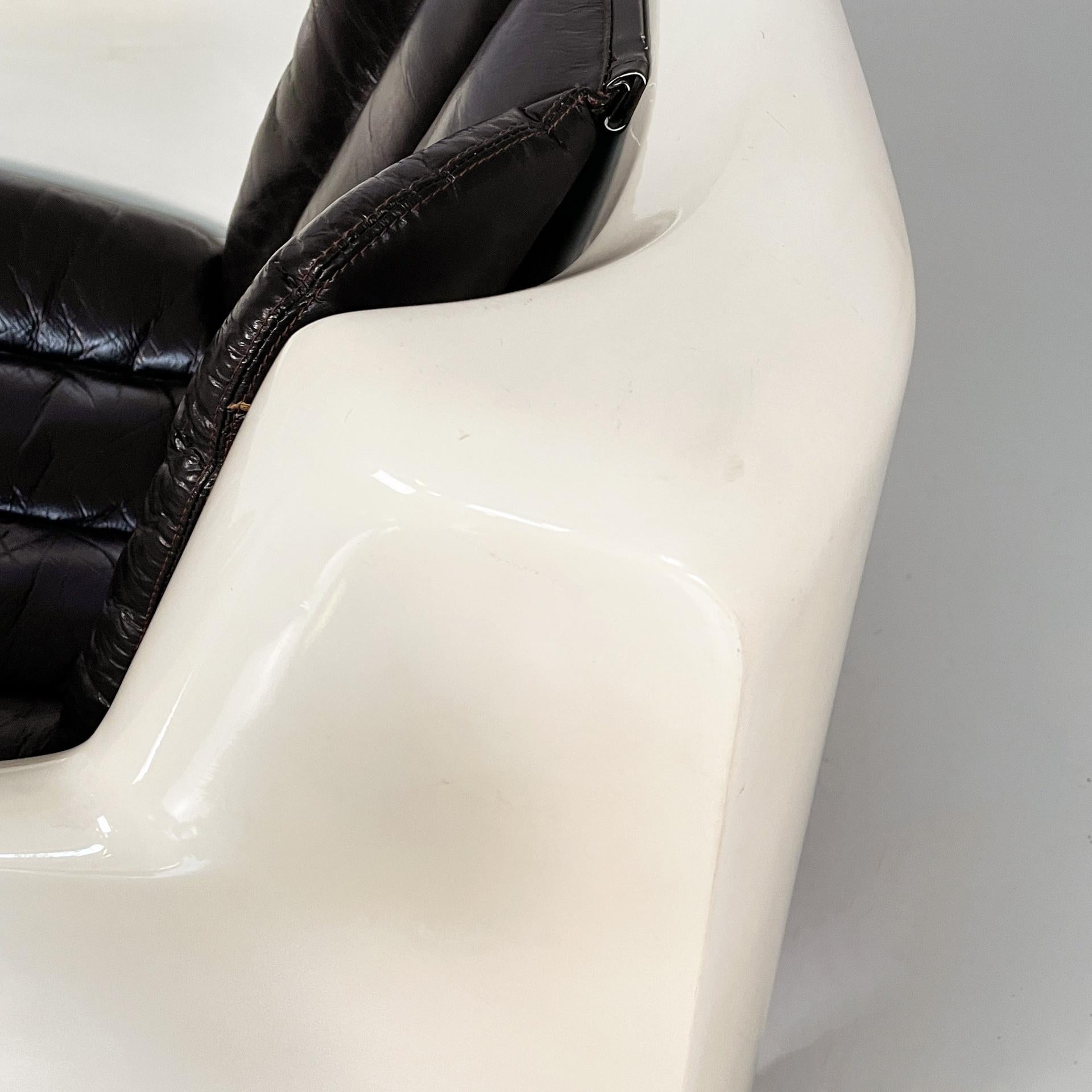 Fauteuils italiens de l'ère spatiale en cuir brun Gaia Carlo Bartoli Arflex, 1970 en vente 9