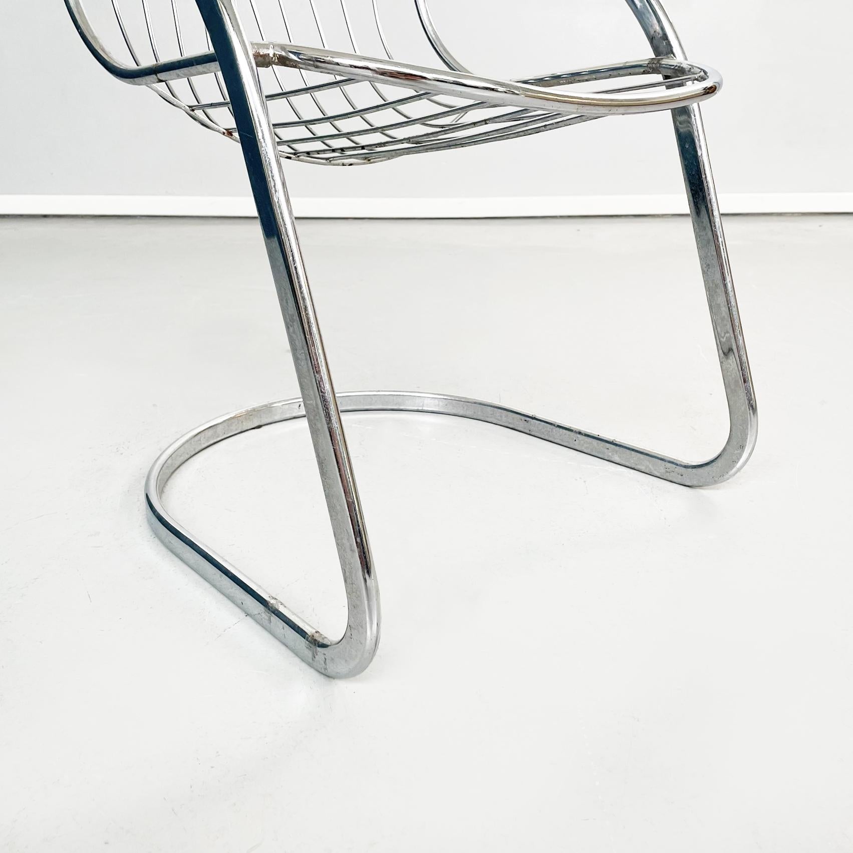 Italian Space Age Chair in Curved Chromed Steel, 1970s For Sale 7