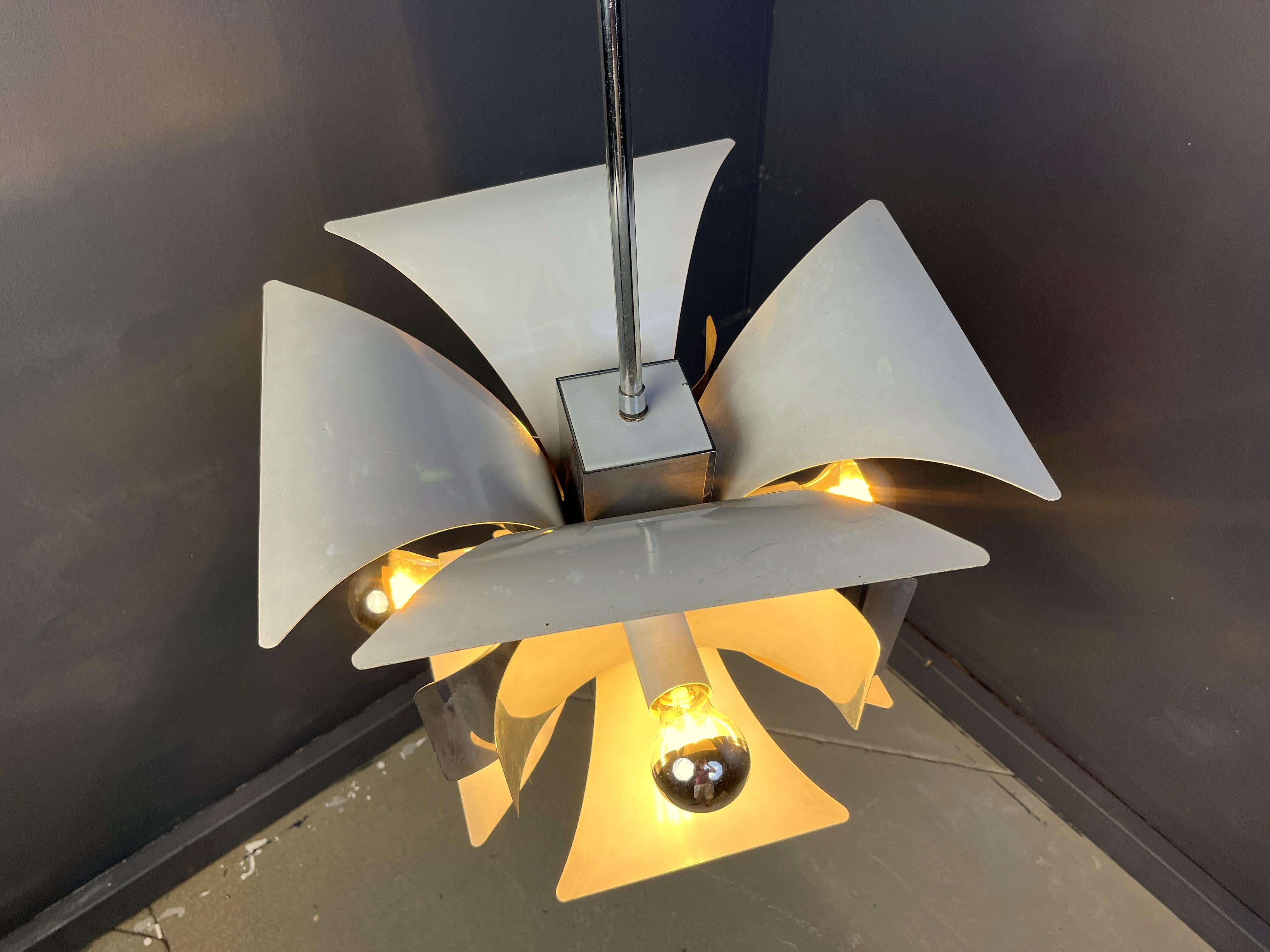 Aluminium Italian space age chandelier, 1960s en vente