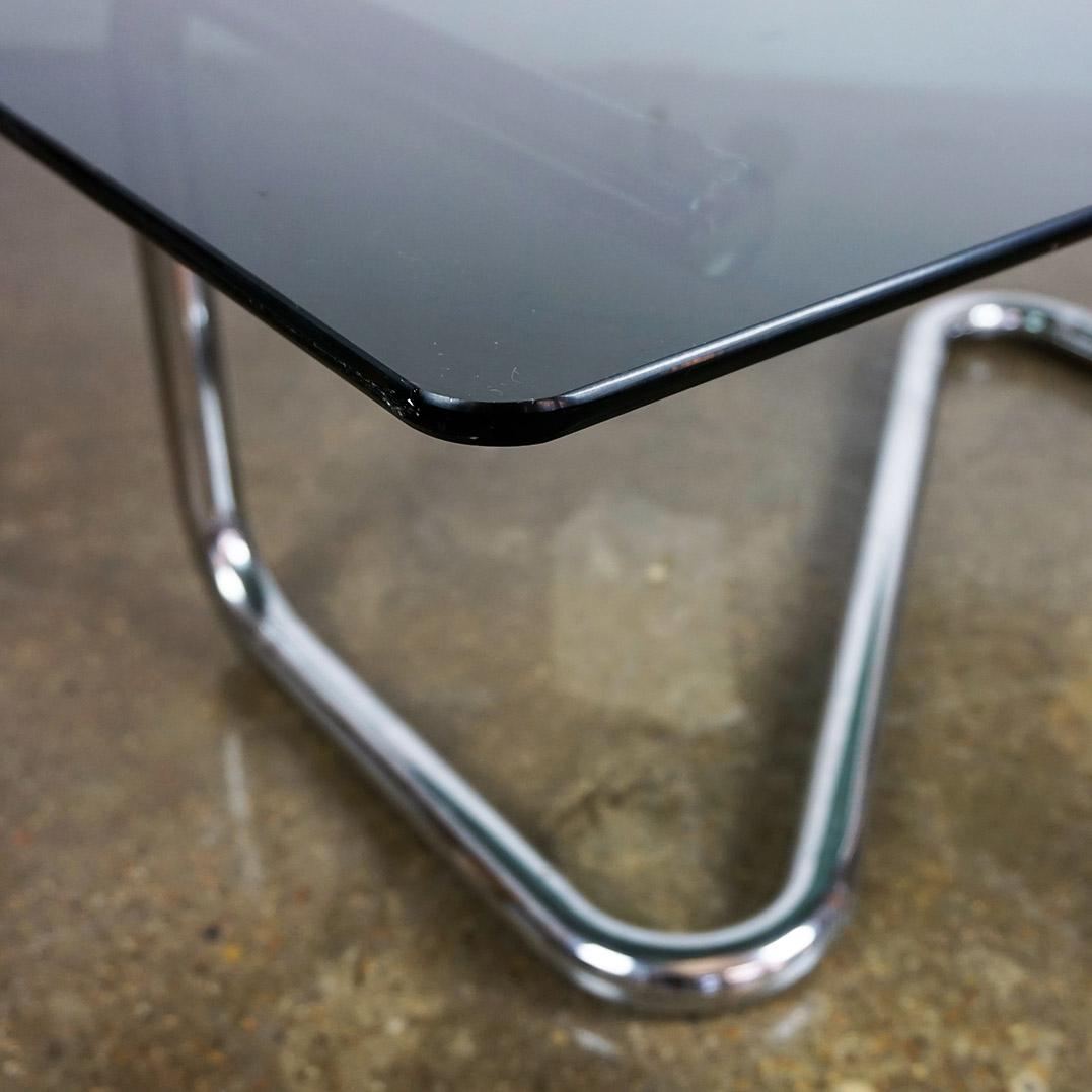 Italian Space Age Chrome and Smoked Glass Coffee Table 4