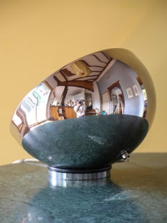 Italian Space Age Chrome Illuminated Vanity Mirror Table Lamp