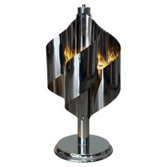 Italian Space Age Chrome Spiral Table Lamp by Goffredo Reggiani, 1970s