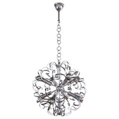 Italian Space Age Chrome Sputnik Chandelier, Pendant Lamp 1970s