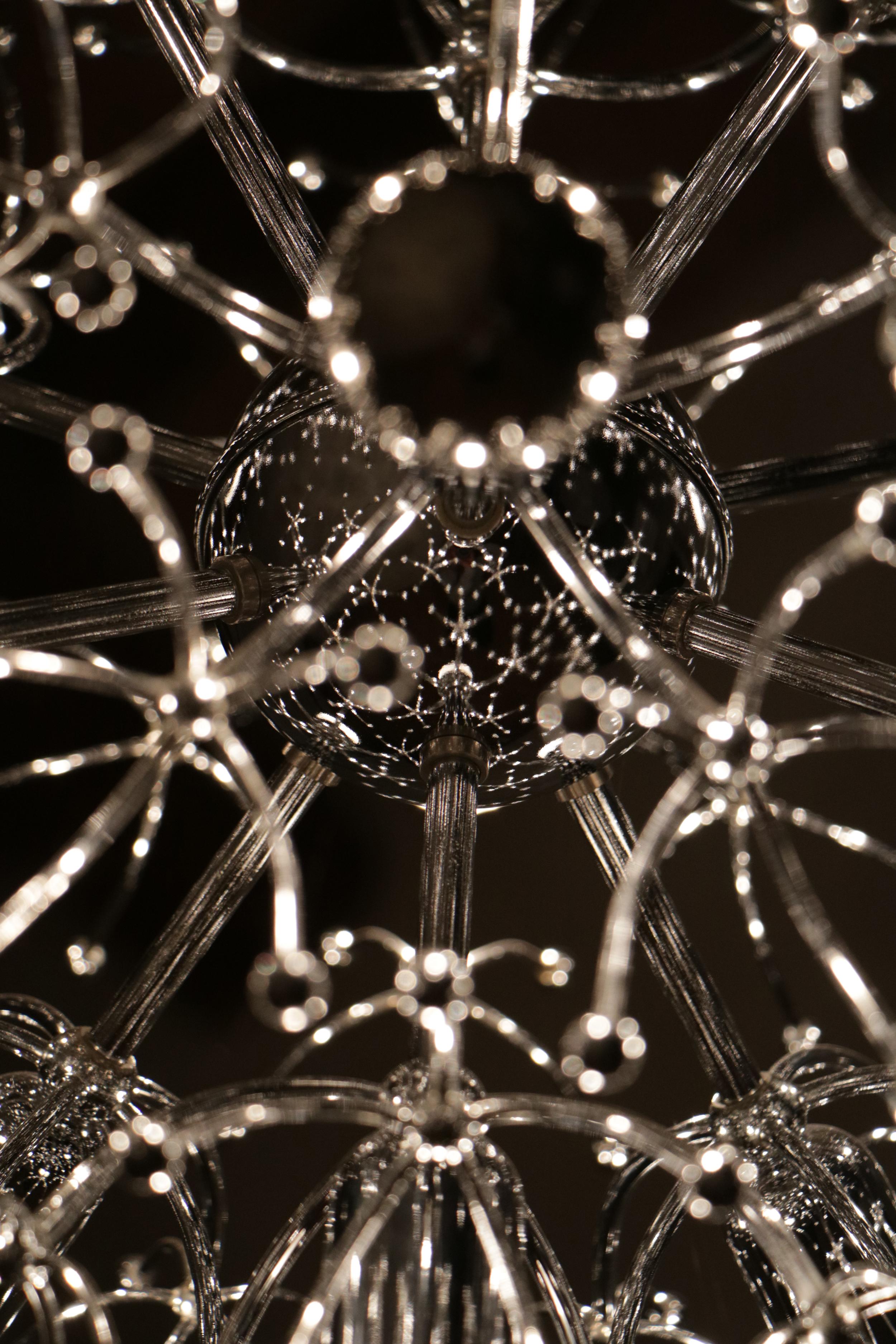 Italian Space Age Chrome Sputnik Chandelier, Pendant Lamp by Gaetano Sciolari For Sale 11