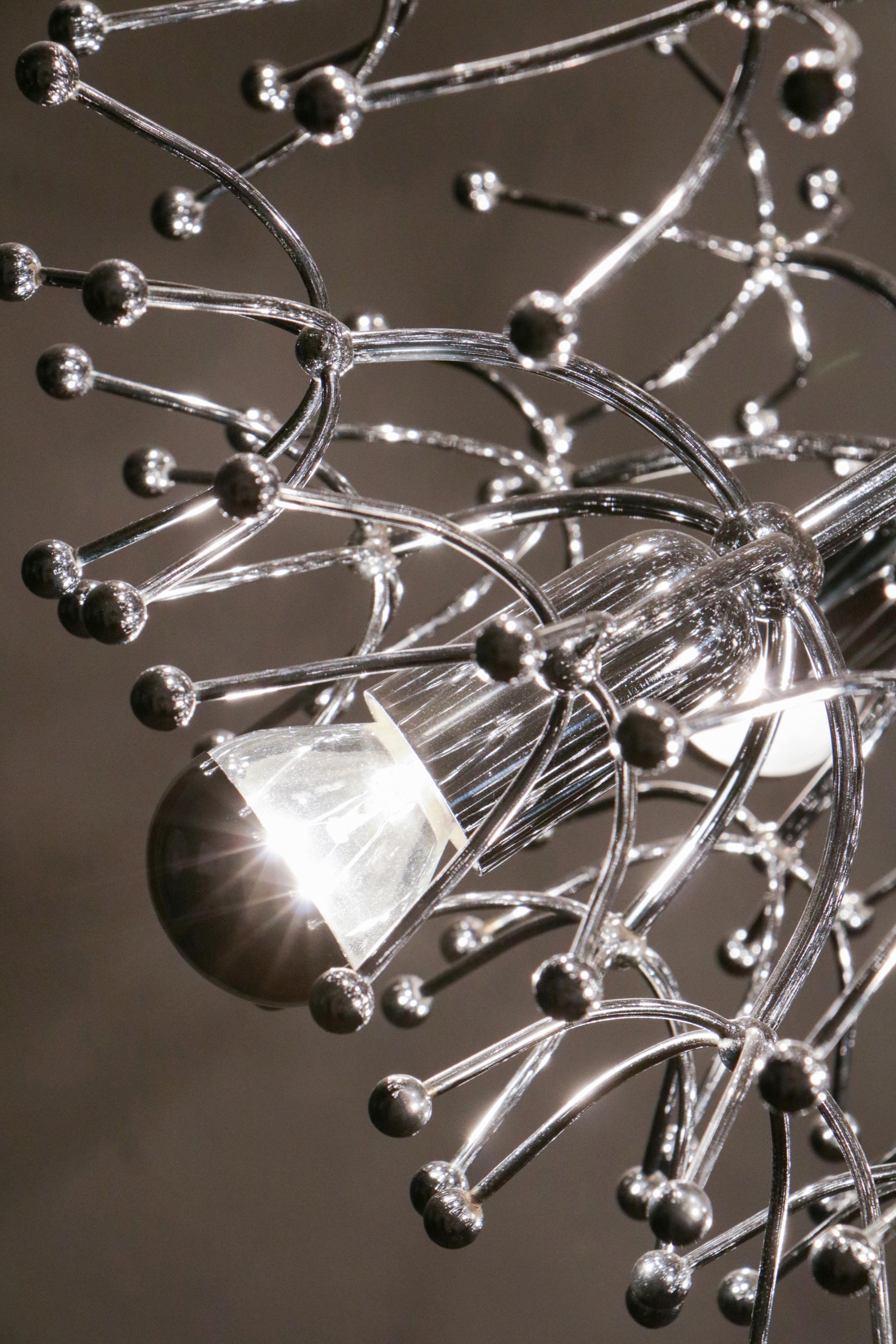 Italian Space Age Chrome Sputnik Chandelier, Pendant Lamp by Gaetano Sciolari For Sale 13