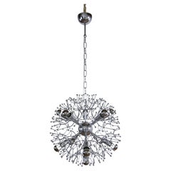 Italian Space Age Chrome Sputnik Chandelier, Pendant Lamp by Gaetano Sciolari