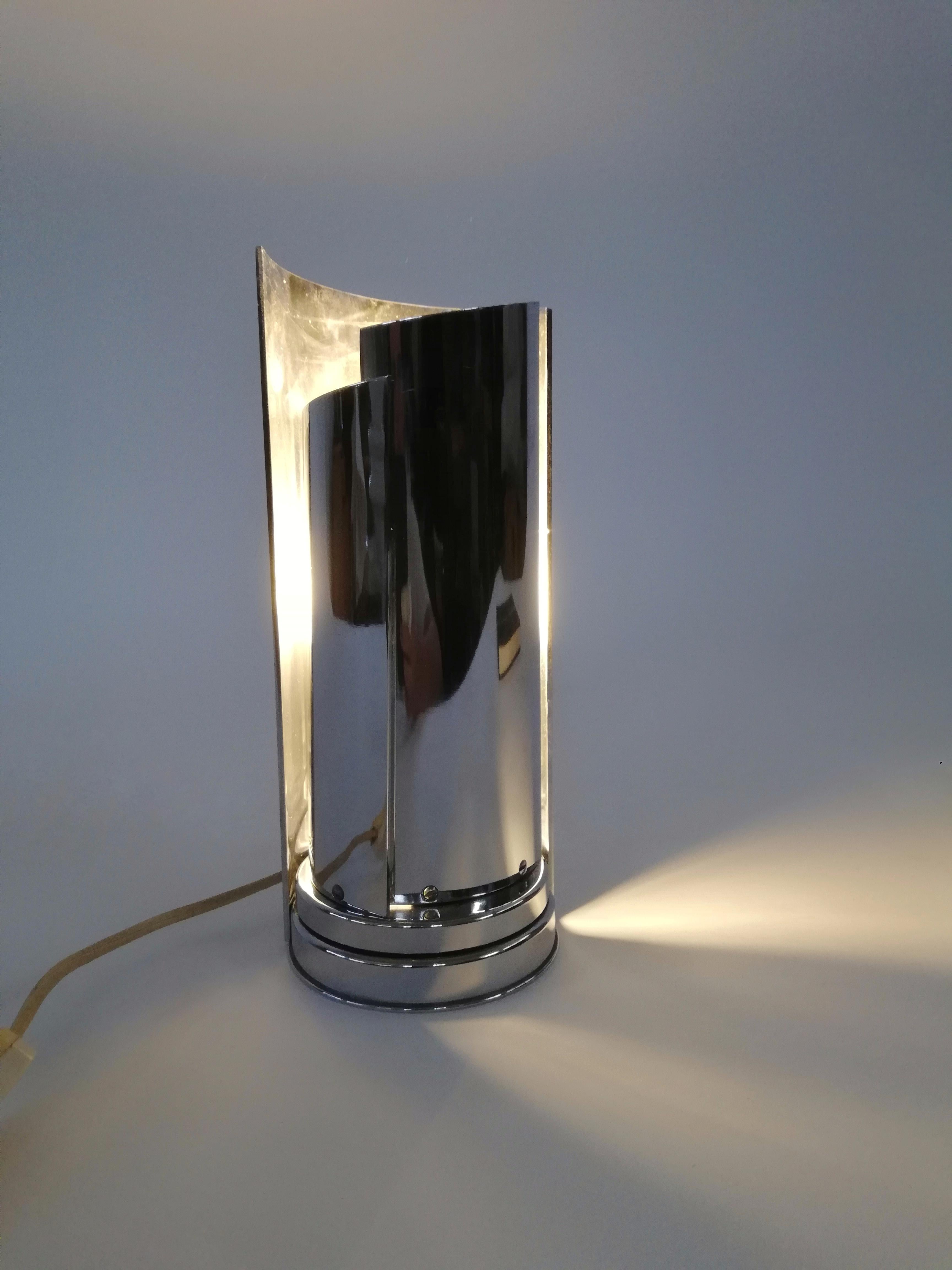 Italian Space Age Chrome Table Lamp in the Style of Goffredo Reggiani, 1970s 7